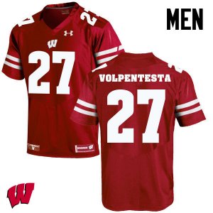 Men's Wisconsin Badgers NCAA #20 Cristian Volpentesta Red Authentic Under Armour Stitched College Football Jersey DR31X73GH